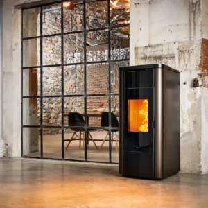 Alternative view of Камина на пелети с водна риза Nobis Fire H20 Steel - 22kW