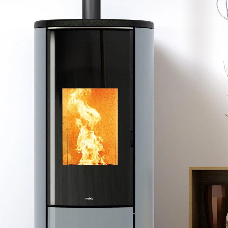 Суха пелетна камина Nobis Fire A8 ROUND GLASS - 8/10kW - Image 4